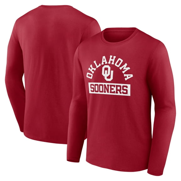Men's Crimson Oklahoma Sooners Extra Point Long Sleeve T-Shirt