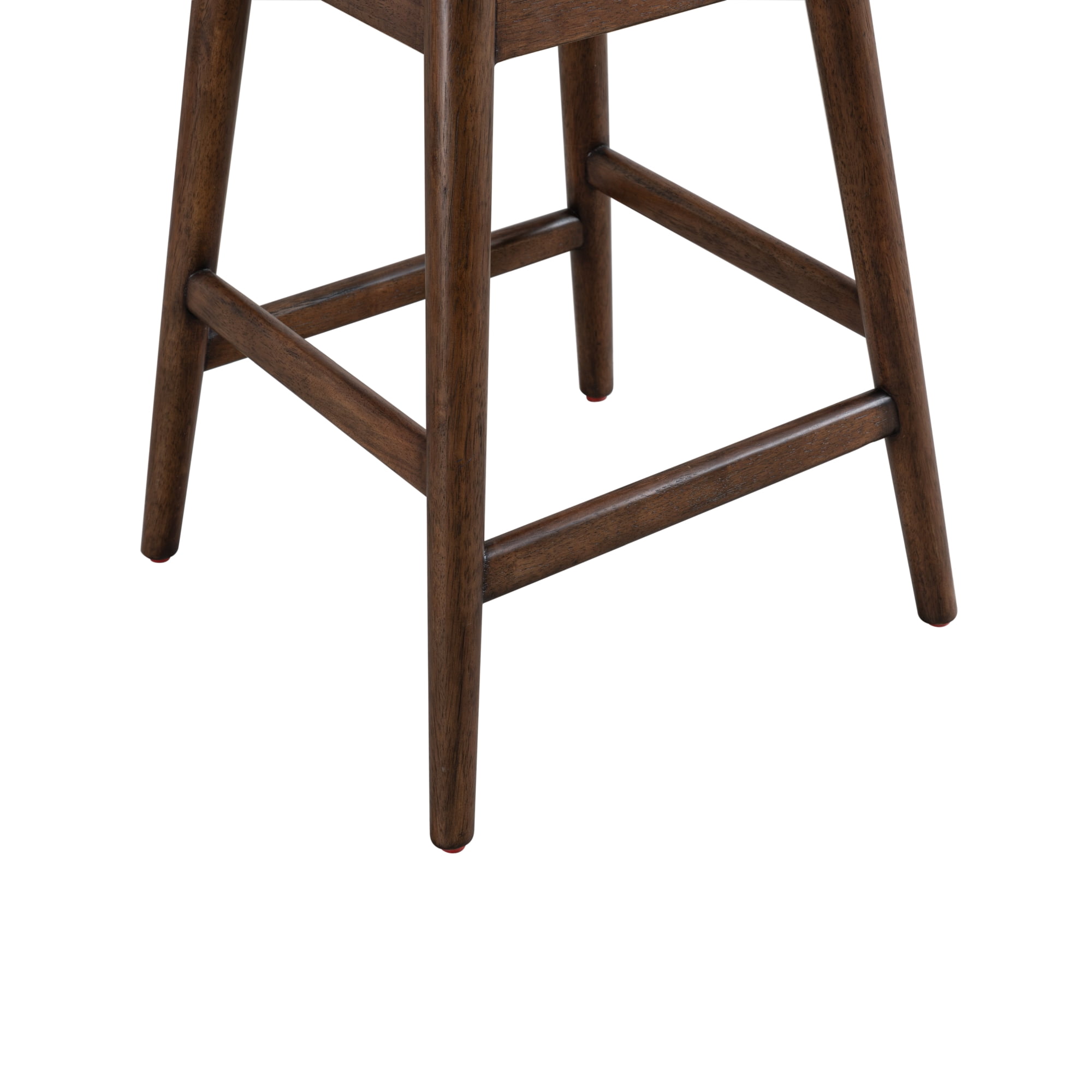 Jaxon Brown Solid Wood Upholstered 26" Counter Height Swivel Barstool with Morning Fog Fabric Seat - Set of 4