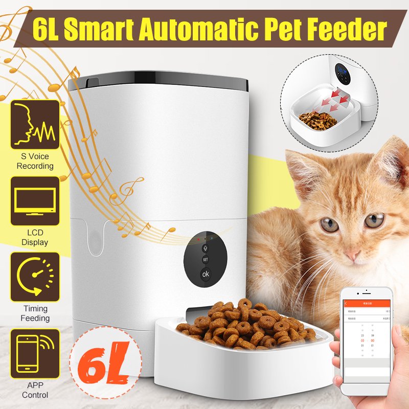 APP Control Smart Pet Feeder Automatic Cat Dog Food Dispenser Support