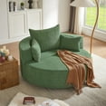 thumbnail image 2 of Accent Barrel Chair, 360° Swivel Round Sofa Chair with 3 Pillows, Upholstery Sofachair Leisure Club Chaise Armchair For Living Room Apartment Home Office, 2 of 8