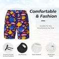 thumbnail image 3 of Yiaed Cute Flat Hand Drawn Fishes Print Mens Swim Trunks Bathing Suit Compression Liner Beach Swim Shorts Swimwear Quick Dry Zipper Pocket No-Chafing Board Short-Large, 3 of 6