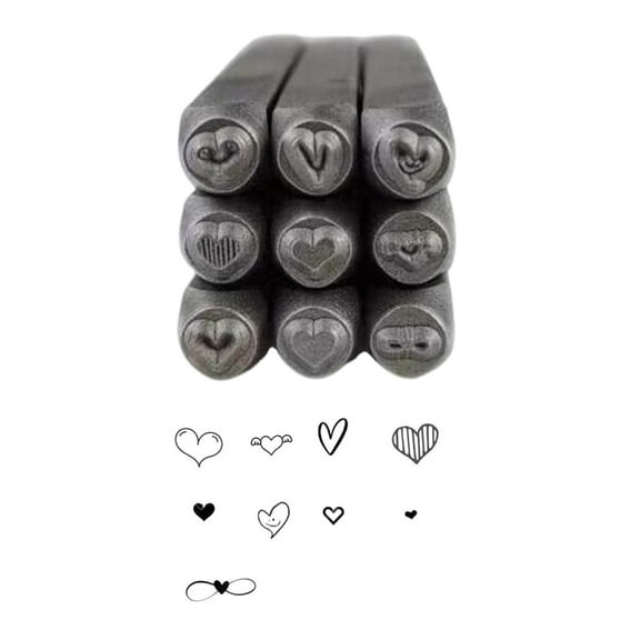 AOOOWER 9pcs Artistic Metal Stamps for Unique Jewelry and Craft Creations Stamping Tools