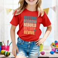 thumbnail image 2 of PMVFHDE T-Shirts Graphiques Chemises pour Fille T-Shirts pour Fille T-Shirts pour Fille Coupe Ample Filles Manches Courtes Hauts Filles Hauts Décontractés Enfants la R.I.P T-Shirt Imprimé Manches Courtes Rouge, 4-5 Ans, 2 of 4