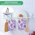 thumbnail image 6 of Two Pieces Of Square Heat Insulation Pad Oven Mitts 7x9.8 Inch Oven Microwave Kitchen Cooking Baking Purple Roses Seamless, 6 of 7
