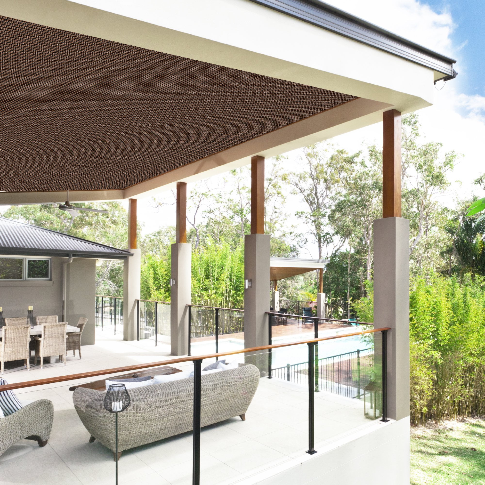 Sun Shade Cloth with 90% UV Protection for Garden, Patio, Deck, and Pergola, Outdoor Sunblock Shade Cloth with Reinforced Grommets, Mocha 6FTx16FT