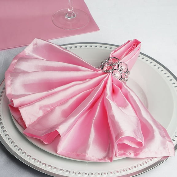 Balsa Circle 10 Pieces 20" Pink Satin Dinner Napkins Wedding Party