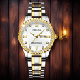 thumbnail image 3 of Reloj de Cuarzo con Diamantes para Mujer, Pantalla de Fecha y Día, Luminoso, Correa de Acero Inoxidable, Reloj de Pulsera de Lujo, 3 of 5