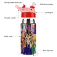 thumbnail image 3 of Yu-Gi-Oh Kids Water Bottle with Silicone Straw And Spill-Proof Lid, 16.9oz Stainless Steel Double-Wall Vacuum Insulated Water Bottles for Boys Girls, 3 of 8