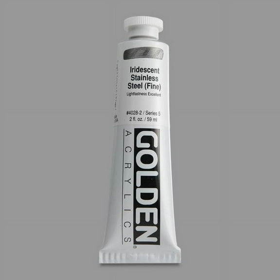 Golden Heavy Body Iridescent Acrylic Paint - Stainless Steel (Fine), 2 Oz