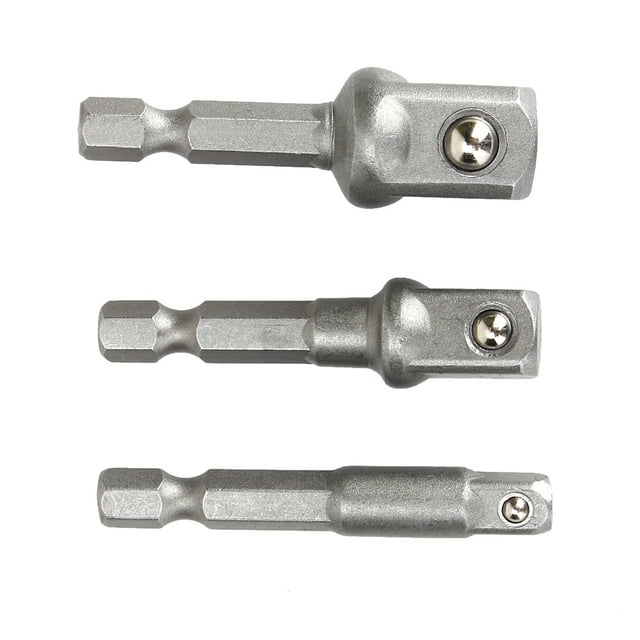 Douille Hexagonale, 3 Pcs Adaptateur de Perceuse, Ensemble de Douilles à Main pour Professionnels