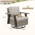 thumbnail image 4 of INTER HUT Serenity Retreat 360° Swivel Rocker Patio Chair, Outdoor Rattan Swivel Chair with Cushions, Set of 2, Beige, 4 of 9