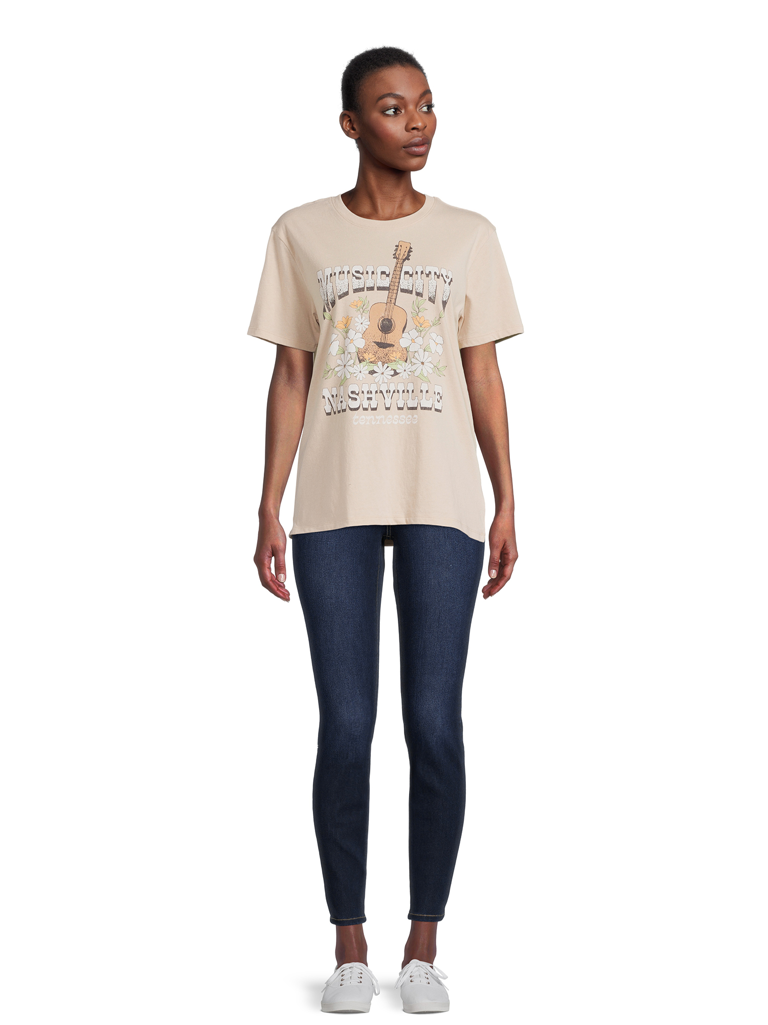Time and Tru Women's Short Sleeve Destination Graphic Tee - image 5 of 5
