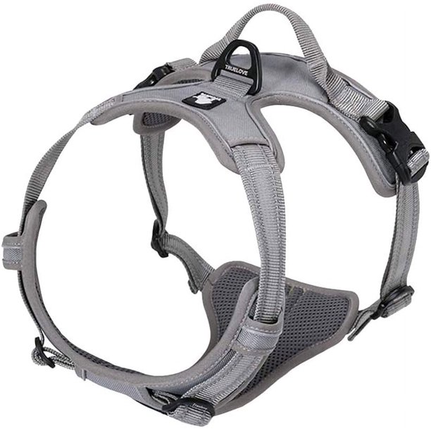 Arnés reflectante ajustable para perros que disuade de tirar del chaleco para mascotas, coche de nailon duradero (gris, XS)