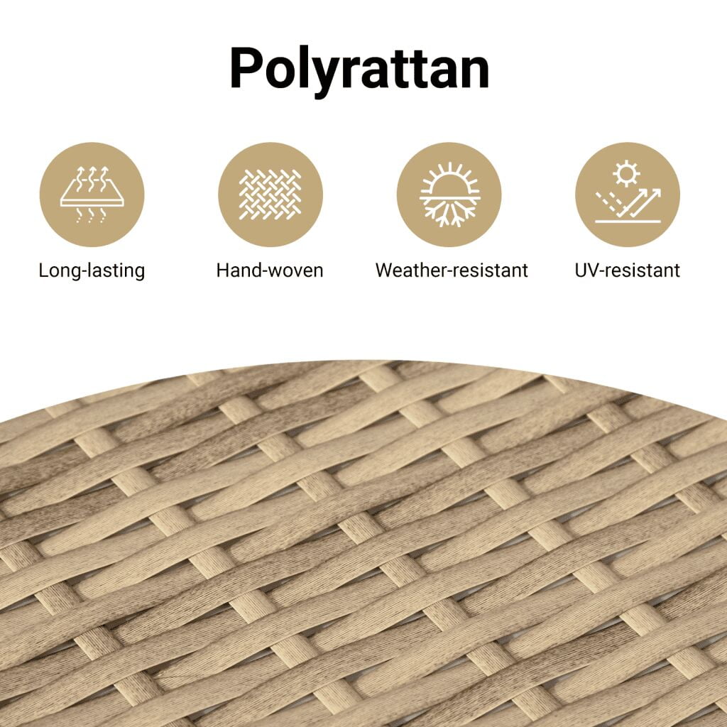 vidaXL Propane Tank Cover Table Beige 15.7"x15.7"x23.6" Poly Rattan