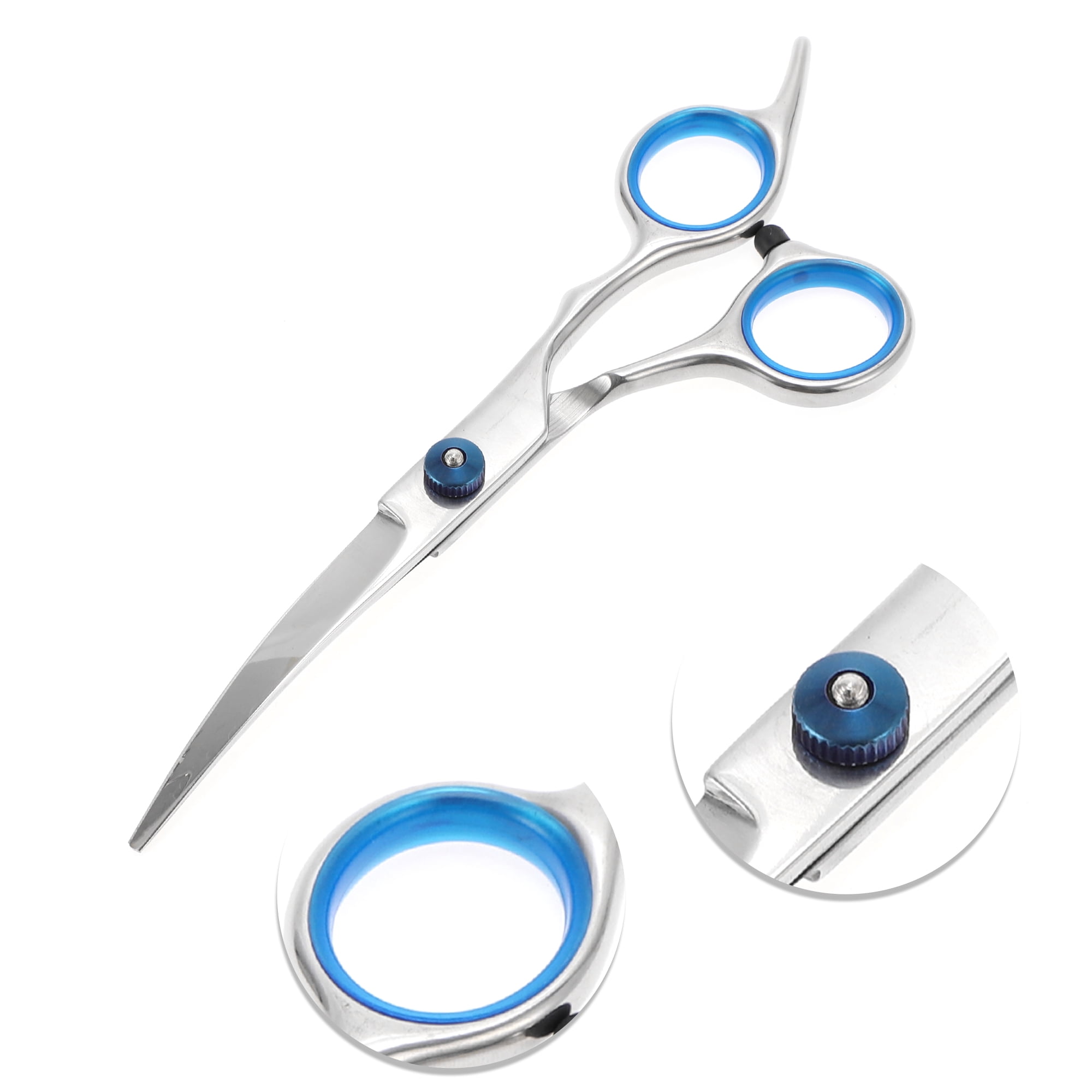Unique Bargains 1 Pc Lightweight Pet Trimmers for Pets Shop 6.5 Inches Silver Tone Blue