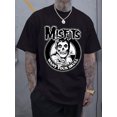 thumbnail image 1 of Misfits Rock Band Pattern T-Shirt Men's Black Casual Crew Neck Short Sleeve One Misfits Ride Johnny Ride Pattern T-Shirt W7 S, 1 of 5