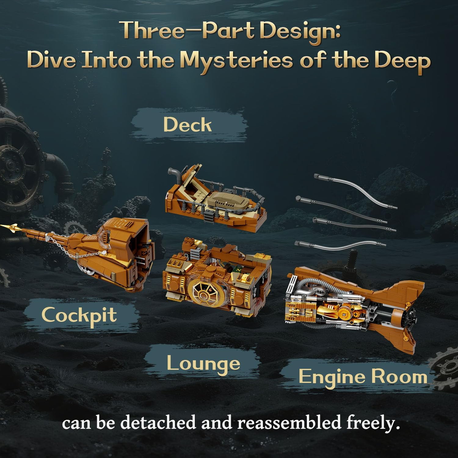 PANTASY Architecture Pantasy Steampunk The Nautilus  Building Set  Construction Kit Model Collectible Building Bricks Toys