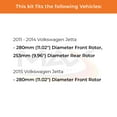 thumbnail image 3 of MAX Advanced Brakes - Brake Kit For 2011-2015 VW Jetta(11.02" Dia Fr, 9.96" Dia Rear Rotor) | Carbon Ceramic Brake and Rotor Kit Front and Rear | Daily Performance Drilled Slotted Brake Rotors, 3 of 10