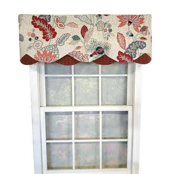 RLF Home xenia Petticoat 3" Rod Pocket Lining Luxurious and Elegant Window Treatment Valance 50" x 15" Rust
