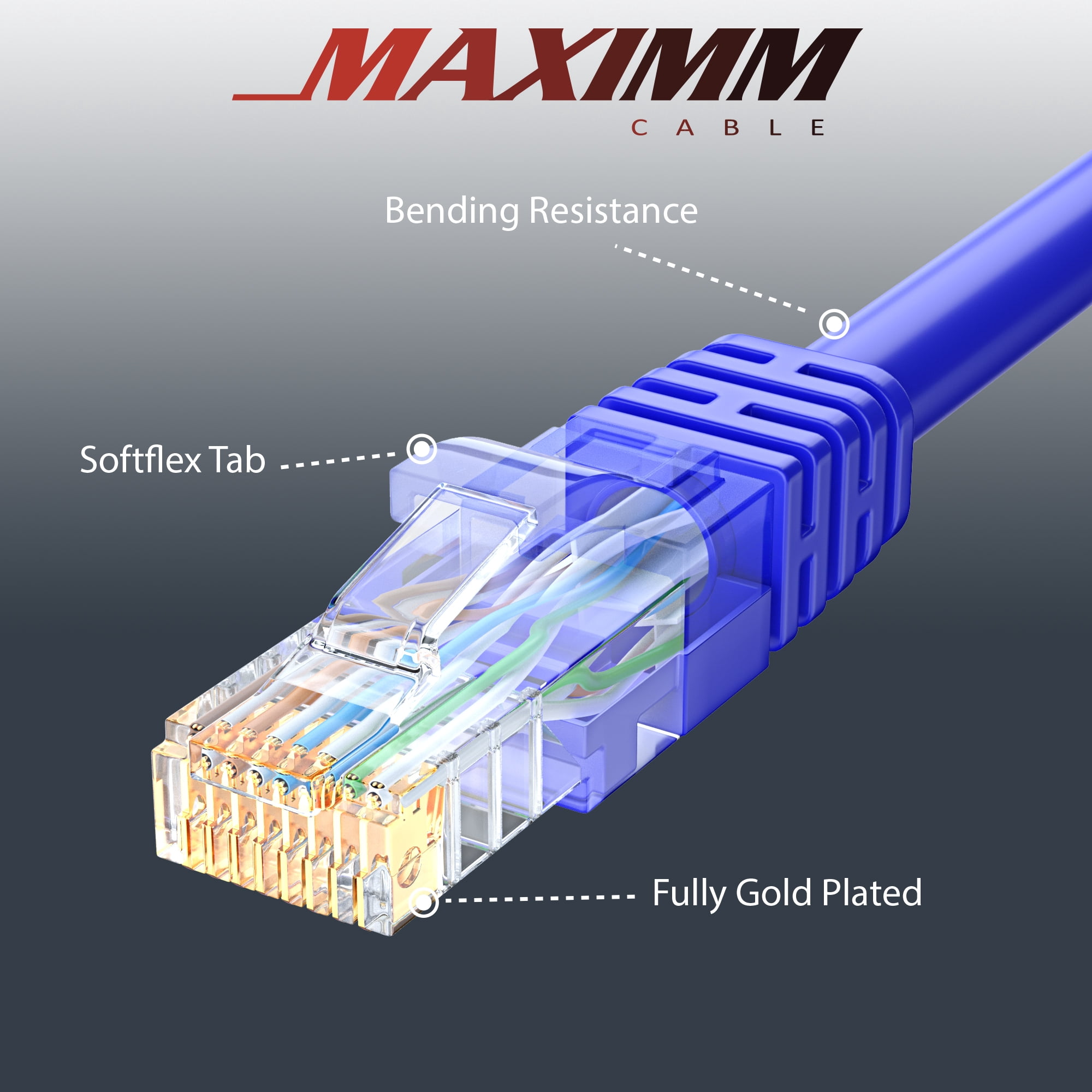 Cat 6 Ethernet Cable 40 Ft, 100% Pure Copper, Cat6 Cable LAN Cable, Internet Cable, Patch Cable and Network Cable - UTP (Blue) 40 Feet