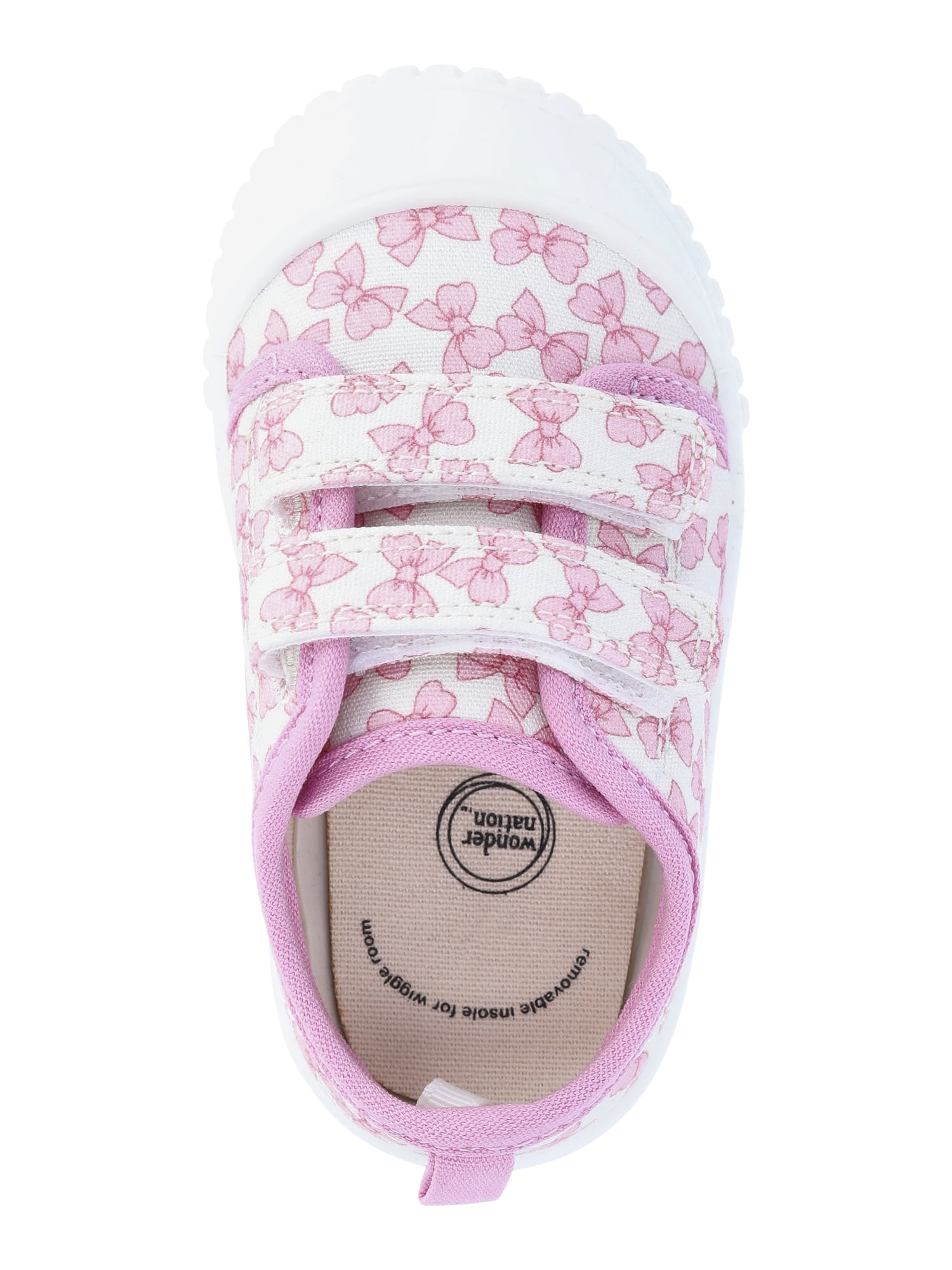 Wonder Nation Baby Girls Two Strap Bump Toe Sneakers