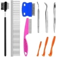 thumbnail image 1 of HAYAN 10 Pack Pet Grooming Comb Kit for Small Dogs, Cat Comb for Shedding, Stainless Steel Pet Hair Grooming Tool Kit, Tear Stain Remover Tool for Small Dogs, 1 of 7