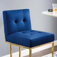 thumbnail image 5 of Bar Stool Chair Barstool, Velvet, Metal Steel, Gold Blue Navy, Modern Contemporary Urban Design, Bar Pub Cafe Bistro Hotel Restaurant Hospitality, 5 of 8