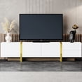 thumbnail image 2 of Modern white TV stand with smooth fluted design and storage for up to 80-inch TVs in primary living space, 2 of 6