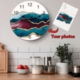 thumbnail image 5 of Wall Clock 10 Inch Gold Teal Wine Red Round Silent Decorative Wall Clocks Battery Operated for Living Room Bedroom Kitchen Classroom Decor, Abstract Watercolor Coastal Art,Small, 5 of 7