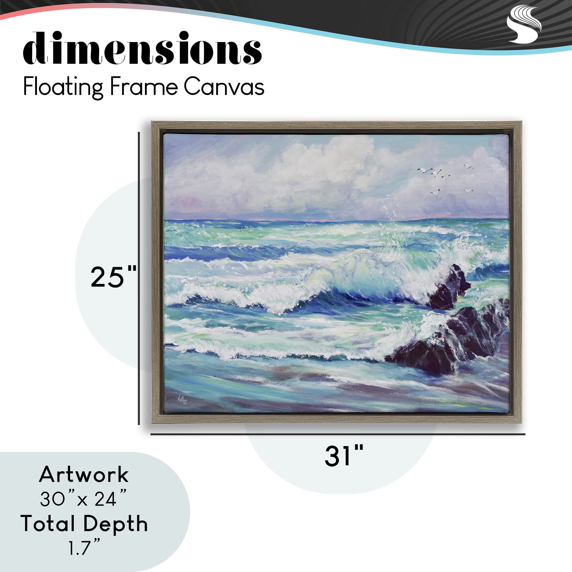 Stupell Industries Down By The Sea Brown Framed Floater Canvas Wall Art, design by Lee Ann Zirbes