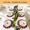 thumbnail image 5 of Christmas Round Placemats Set of 4, Braided Polypropylene Place Mats, Black Red Buffalo Plaid Winter Xmas Snowflake Washable Table Mats for Kitchen Dinner Holiday Wedding Party Coffee Table Decor 13", 5 of 9