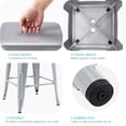 thumbnail image 4 of 24" Metal Bar Stools Set of 4, Counter Height Stackable Backless Stools, Square Seat, Up to 300 lbs Weight Capacity, Indoor Outdoor Use ( Grey ), 4 of 8