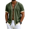thumbnail image 2 of Mens Button Down Short Sleeve Shirt Baseball Jersey Style Hawaiian Beach Vacation Wedding Shirts, S, 2 of 8