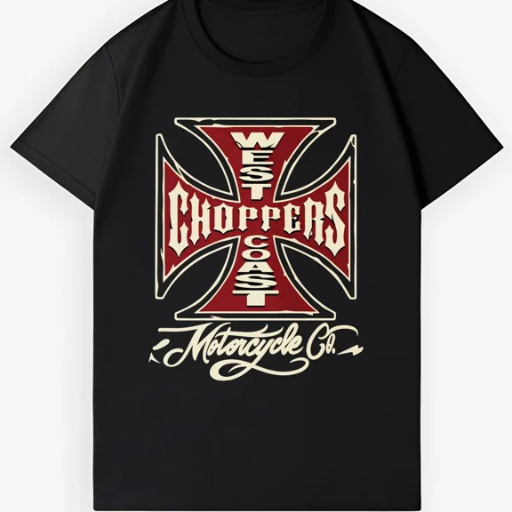 West Coast Choppers Cross Motorcycle Graphic Retro Tee Unisex T-Shirt ,up to size 5XL