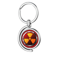 thumbnail image 1 of Porte-clés Rotatif en Métal avec Avertissement de Substances Radioactives Logo, 1 of 2