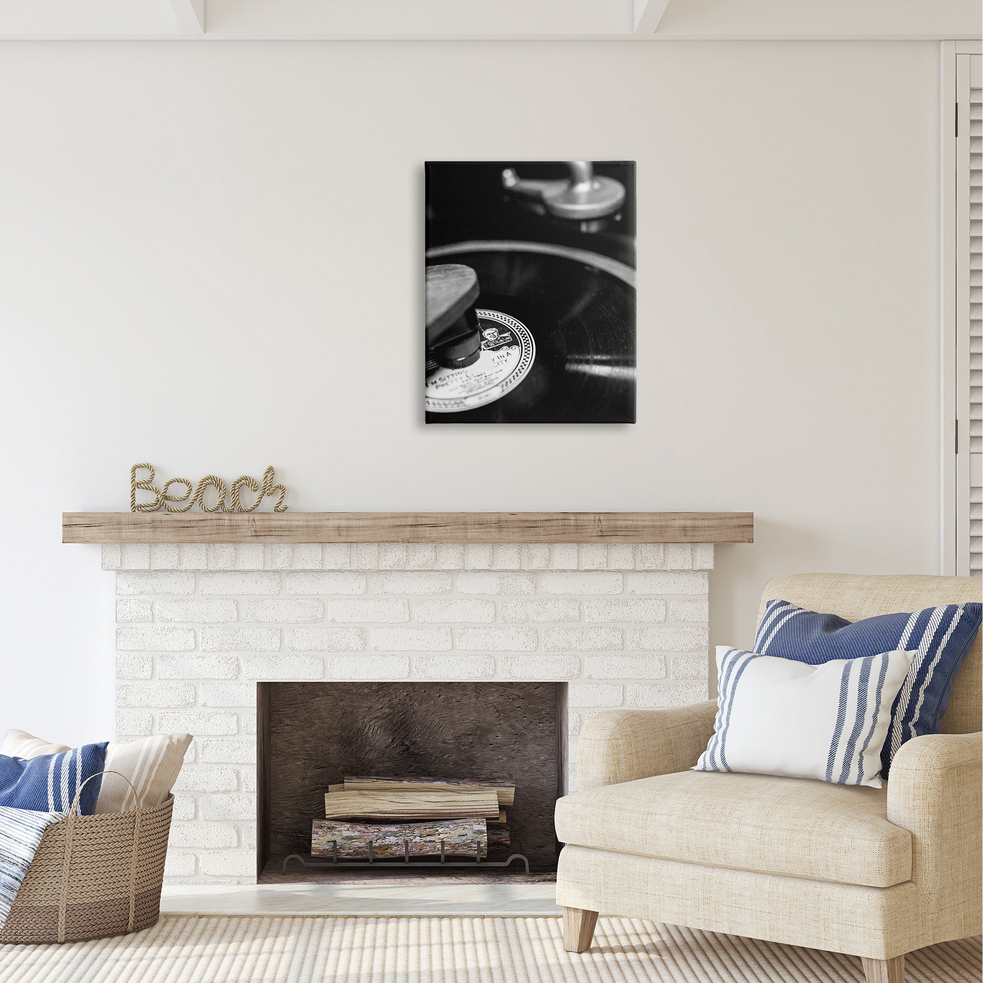 Stupell Industries Vintage Vinyl Record Nature Photography Gallery Wrapped Canvas Art Print Wall Art, 24 x 30