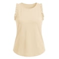thumbnail image 3 of Hngshg Camisoles Grande Taille pour Femmes à Volants Sans Manches Amples Décontractées Col Rond T-Shirts Classiques Été Vacances Sortie Tee, 3 of 9