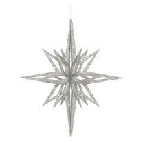 Pemberly Row 16" Plastic Iridescent Star Christmas Ornament in Silver