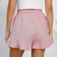 thumbnail image 5 of IDALL Athletic Shorts for Women Linen Shorts Women Casual Shorts Comfy Drawstring Lace Up Elastic Waist Summer With Pockets Wide Leg Shorts Summer Shorts Lounge Shorts Women Pink M, 5 of 8