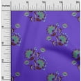 thumbnail image 2 of oneOone Cotton Poplin Purple Fabric Leaves & Clover Quilting Supplies Print Sewing Fabric By The Yard 42 Inch Wide, 2 of 6