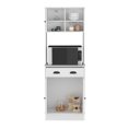 thumbnail image 5 of Xukmct Wood Kitchen Pantry Cabinet with 3 Doors Cabinet and Drawer, White, 5 of 7