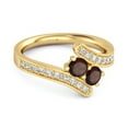 thumbnail image 2 of 0.10 Ctw Garnet 925 Sterling Silver Yellow Plated Split Shank Bypass Mother's Day Gift Ring, 2 of 3