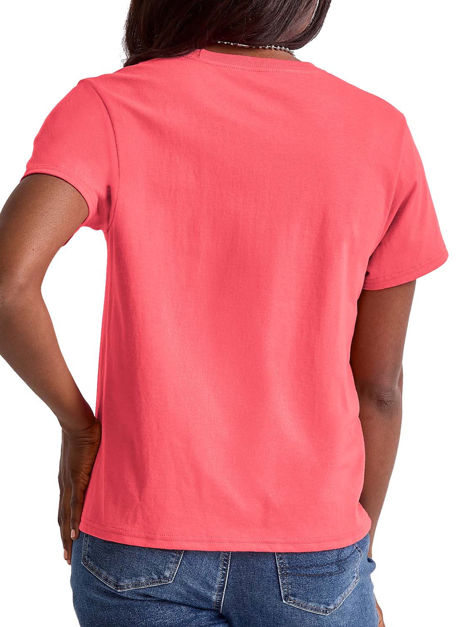 Hanes Essentials Women’s T-Shirt, 100% Cotton Classic-Fit Tee