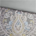 thumbnail image 6 of JERFIT King Size 5-Piece Damask Duvet Cover Set, Grey Cotton Sateen Bedding Set with Decorative Pillows, 6 of 10