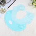 thumbnail image 3 of Gorro de baño ajustable para bebé, protector de orejas impermeable para lavarse el pelo y ducharse (azul cielo), 3 of 8