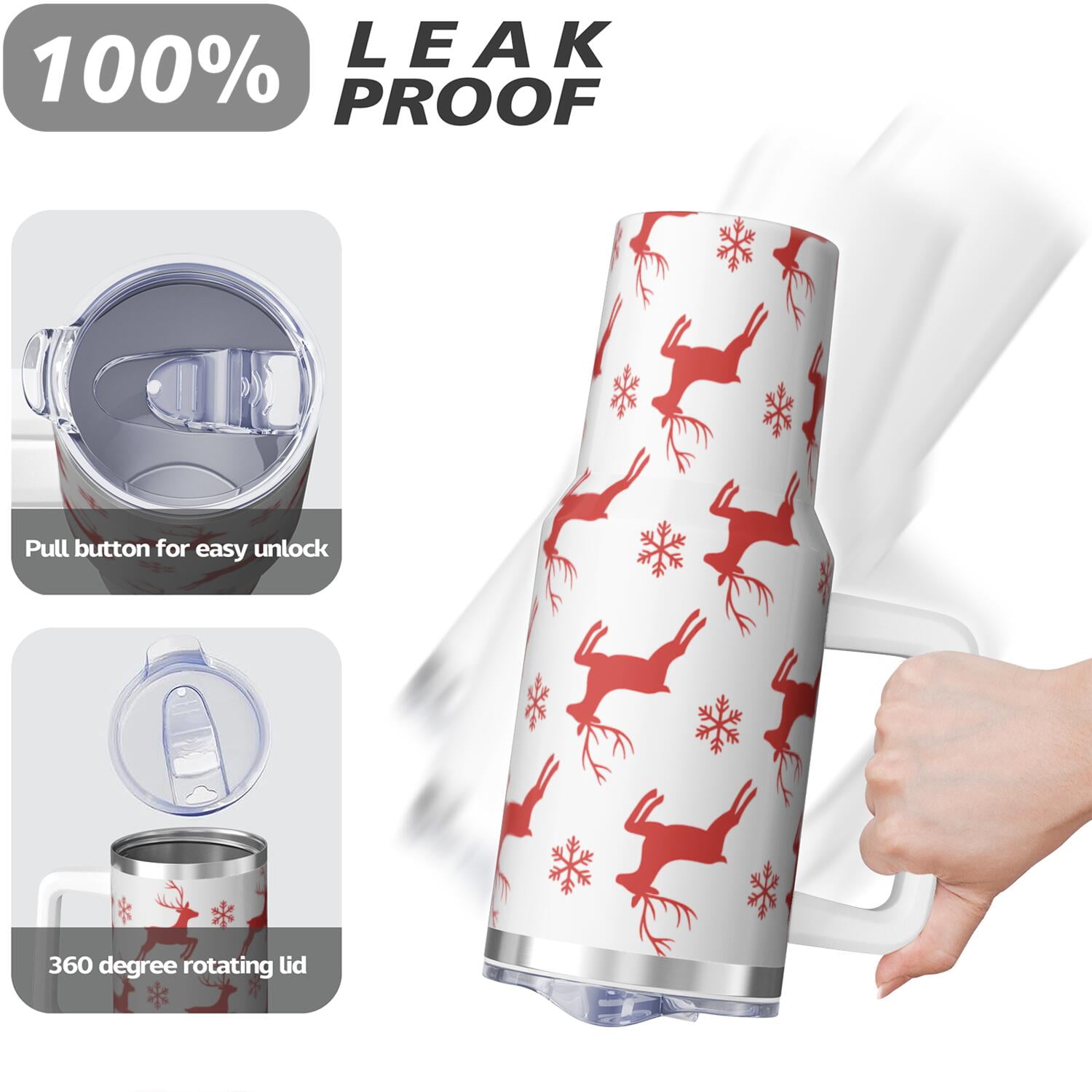 1pc 40 oz Christmas Tumbler with Lid and Straw Stainless steel Insulated tumblers Cute water bottle Travel/Gym coffee tumbler Gifts for Women/men