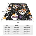 thumbnail image 6 of LNWH Black Sugar Skulls Flowers Pattern Throw Blanket, Flannel Sofa Blankets for All Seasons, 50"x40", 6 of 8