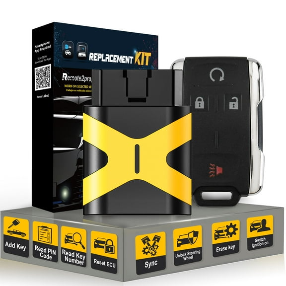 Simple Key Self Programmable Car Key Keyless Entry Remote Replacement for GMC and Chevy with FCC: M3N-32337100