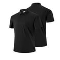thumbnail image 3 of Sales Prime! lcziwo Mens Ice Silk Workout Tops Outdoor Hiking Running Athletic Breathable Polos Shirts Solid Button Lapel Quick-Dry Short Sleeve Golf Shirts Black L, 3 of 9