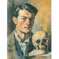 thumbnail image 1 of Qisvanset Vintage Skull Still Life Canvas Print 12x16 Inch Study Room Art, 1 of 8
